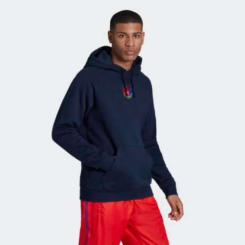 adidas Men's 3D Trefoil Hoodie Navy Blue EW3229 Size Large