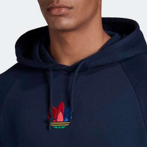 adidas Men's 3D Trefoil Hoodie Navy Blue EW3229 Size Large