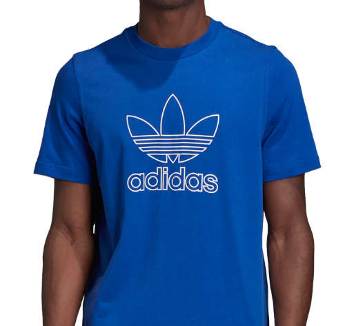 adidas Men's TREFOIL Outline TEE Royal Blue EX4484 Size XL