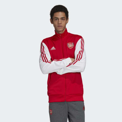 adidas Men's ARSENAL 3 STRIPES TRACK JACKET Scarlet FQ6941 Size Large