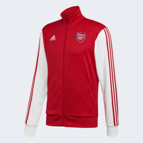adidas Men's ARSENAL 3 STRIPES TRACK JACKET Scarlet FQ6941 Size Large