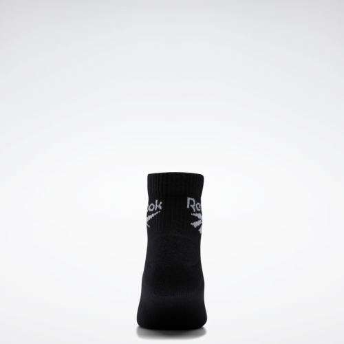 Reebok Unisex Classics Foundation Ankle Socks 3 Pairs Black FL9314 Size UK 6.5- 8