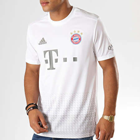 adidas Men's FC BAYERN AWAY JERSEY White/Silver DW7406 Size XL