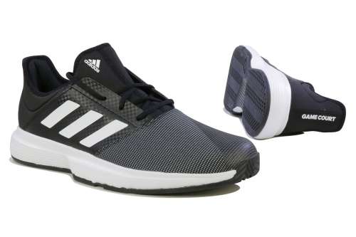 adidas Men's GameCourt CORE BLACK/ CLOUD WHITE/ GREY SIX EG2009 Size UK 8 (SA 8)