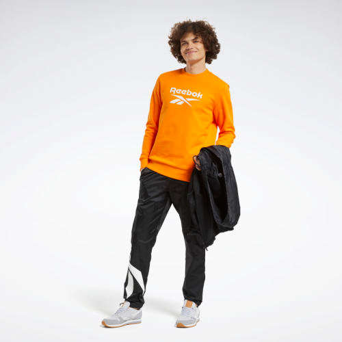 Reebok Men's Classics Vector Crew Sweatshirt High Vis Orange FT7315 Size Large