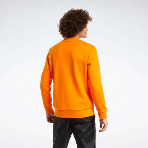 Reebok Men's Classics Vector Crew Sweatshirt High Vis Orange FT7315 Size Large