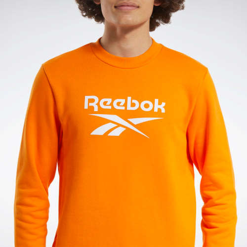 Reebok Men's Classics Vector Crew Sweatshirt High Vis Orange FT7315 Size Large