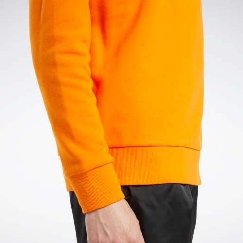 Reebok Men's Classics Vector Crew Sweatshirt High Vis Orange FT7315 Size Large