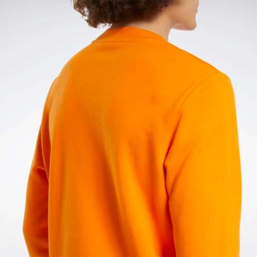 Reebok Men's Classics Vector Crew Sweatshirt High Vis Orange FT7315 Size Large