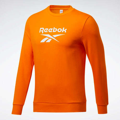 Reebok Men's Classics Vector Crew Sweatshirt High Vis Orange FT7315 Size Large