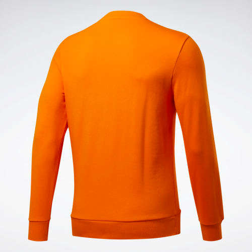 Reebok Men's Classics Vector Crew Sweatshirt High Vis Orange FT7315 Size Large