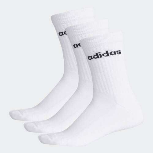 adidas Women's CREW SOCKS 3 PAIRS White/ Black CF3388 Size UK 5.5 - 8