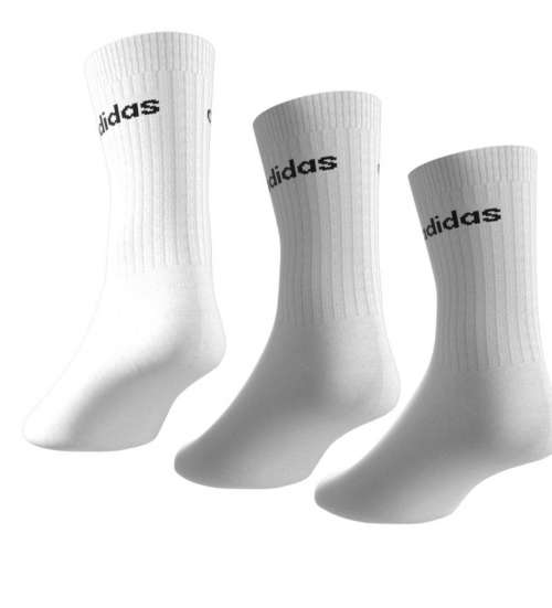 adidas Women's CREW SOCKS 3 PAIRS White/ Black CF3388 Size UK 5.5 - 8