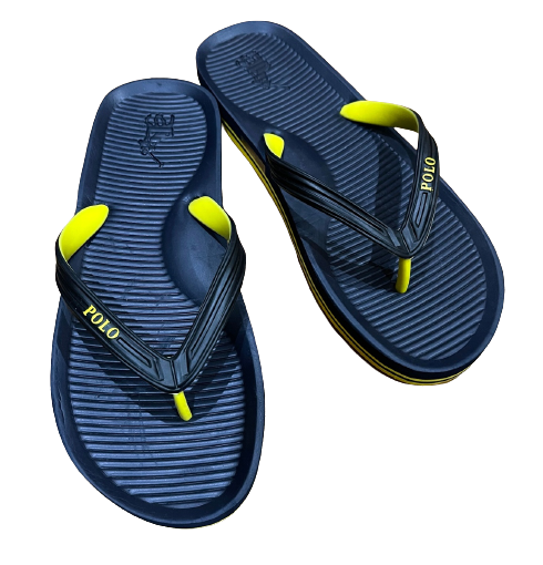Men's POLO Summer Flip Flops Navy/ Yellow Size UK 9 (SA 9)