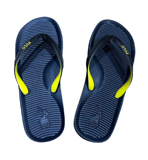 Men's POLO Summer Flip Flops Navy/ Yellow Size UK 9 (SA 9)