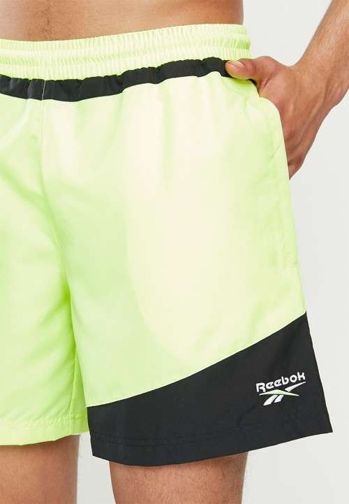 Reebok Men's Classic Swim Shorts Neon Green/ Black GH8044 Size Large