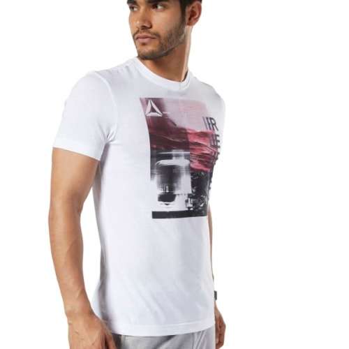 Reebok Men's Graphic Series One Series Training Photo Print Tee White EC2068 Size Large