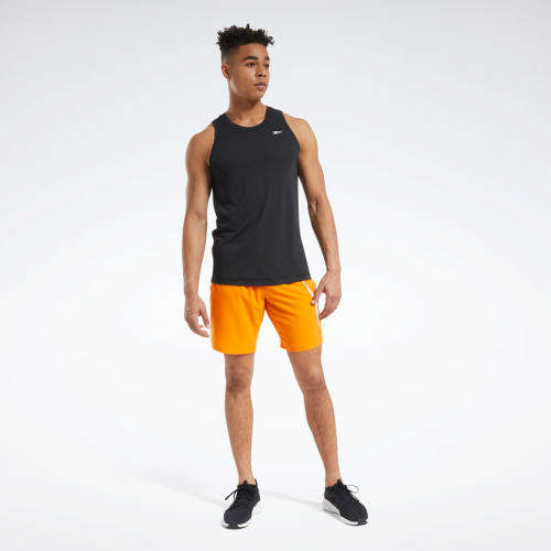 Reebok Men's Workout Ready Shorts High Vis Orange FU3347 Size Extra Large