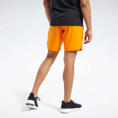 Reebok Men's Workout Ready Shorts High Vis Orange FU3347 Size Extra Large