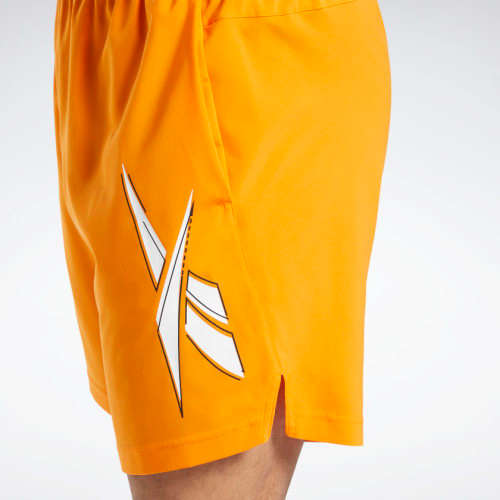 Reebok Men's Workout Ready Shorts High Vis Orange FU3347 Size Extra Large