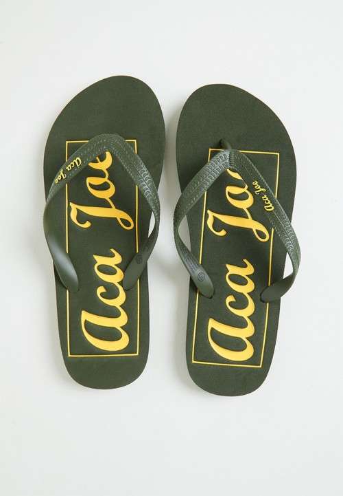 ACA JOE Men's Printed Slip Slops Fatigue /Yellow Size UK 9 (SA 9)