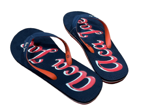 ACA JOE Men's Printed Slip Slops Blue /Red/ White Size UK 11 (SA 11)
