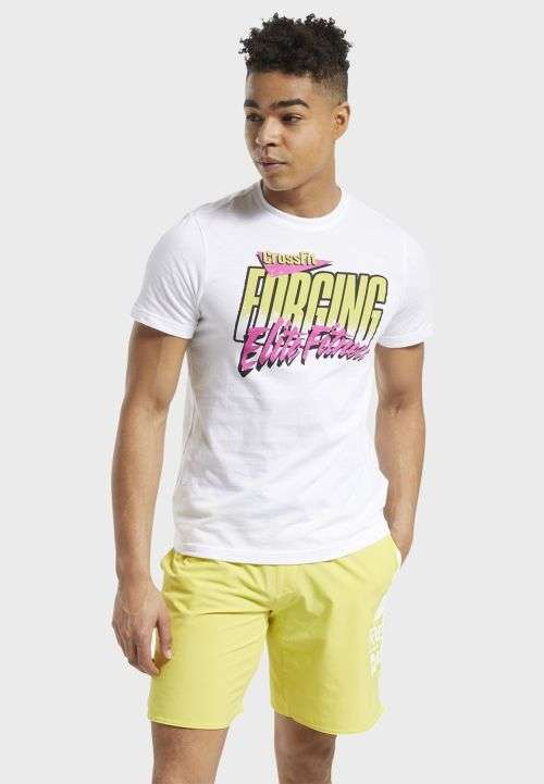 Reebok Men's CrossFit® 90s Cali Graphic Tee White FS7649 Size Large