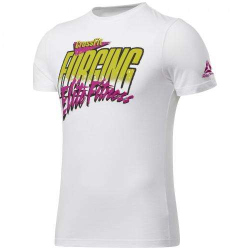 Reebok Men's CrossFit® 90s Cali Graphic Tee White FS7649 Size Large