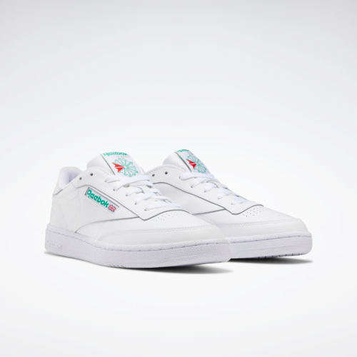 Reebok Men's Club C 85 Intense White/ Green AR0456 Size UK 10 (SA 10)