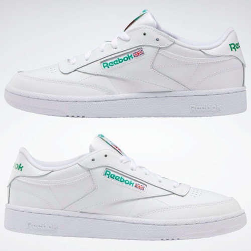 Reebok Men's Club C 85 Intense White/ Green AR0456 Size UK 10 (SA 10)