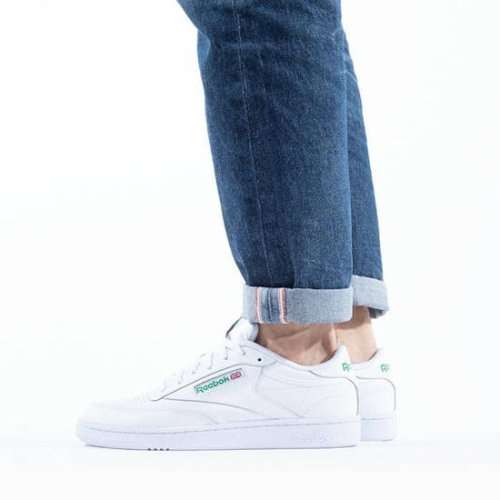 Reebok Men's Club C 85 Intense White/ Green AR0456 Size UK 10 (SA 10)