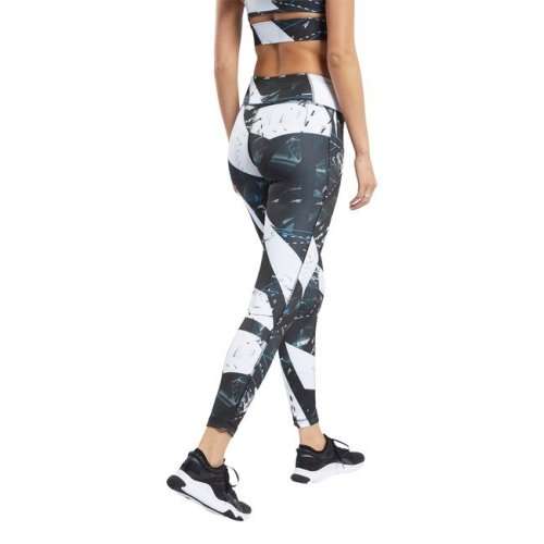 Reebok Women's Workout Ready Printed Leggings Multicolor Print FT0951 Size Medium