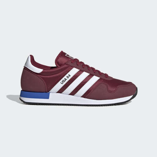 adidas Men's Classics USA 84 Collegiate Burgundy/ White/ Blue FV2051 Size UK 11 (SA 11)