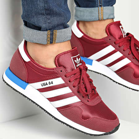 adidas Men's Classics USA 84 Collegiate Burgundy/ White/ Blue FV2051 Size UK 11 (SA 11)