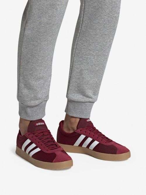 adidas Men's VL COURT 2.0 Burgundy / Cloud White / Core Black EG3983 Size UK 10 (SA 10)