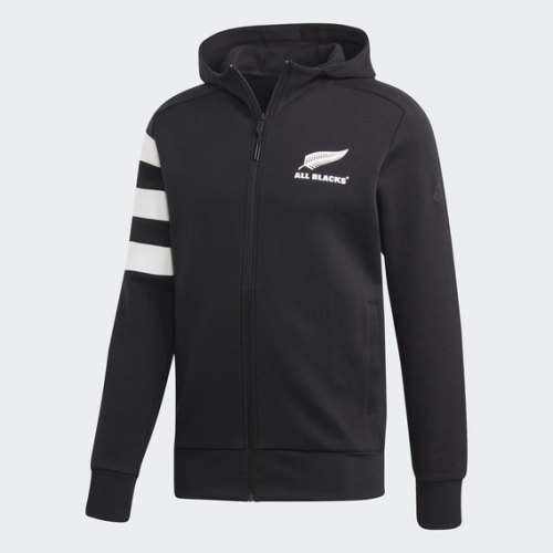adidas Men's ALL BLACKS Hooded Full Zip Jacket Black DN5980 Size Large