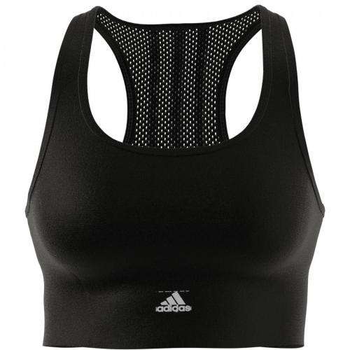 adidas Women's AEROREADY DESIGNED 2 MOVE 3-STRIPES SPORTS BRA TOP Black GL3806 Size Medium