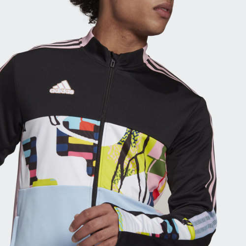 adidas Men's ADIDAS LOVE UNITES TIRO TRACK JACKET Black/Multicolor H50879 Size Large