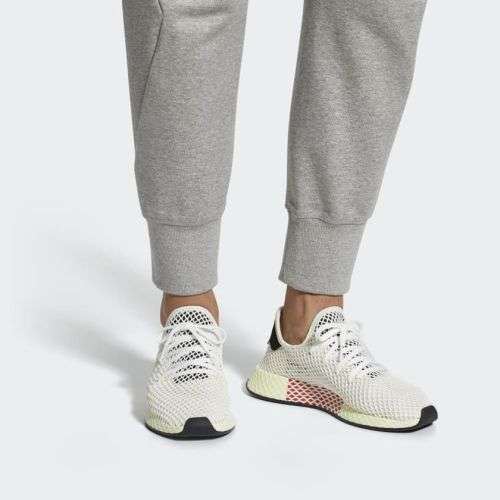 adidas Men's Deerupt Runner Cloud White/ Carbon Black CQ2629 Size UK 11 (SA 11)