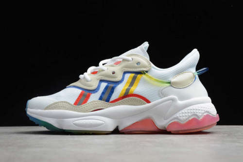 adidas Women`s OZWEEGO RAINBOW PRIDE White/ Multicolor FY3125 Size UK 4.5 (SA 4.5)