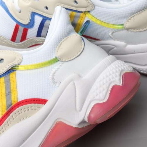 adidas Women`s OZWEEGO RAINBOW PRIDE White/ Multicolor FY3125 Size UK 4.5 (SA 4.5)