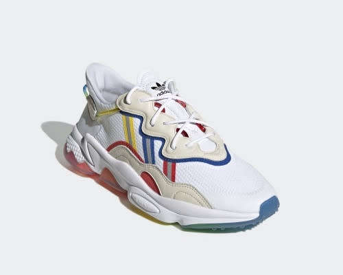 adidas Women`s OZWEEGO RAINBOW PRIDE White/ Multicolor FY3125 Size UK 4.5 (SA 4.5)