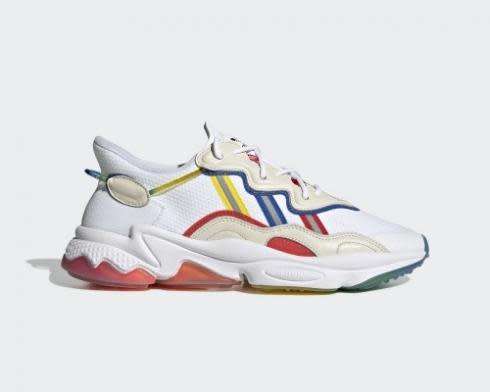 adidas Women`s OZWEEGO RAINBOW PRIDE White/ Multicolor FY3125 Size UK 4.5 (SA 4.5)