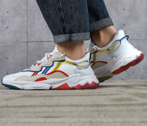 adidas Women`s OZWEEGO RAINBOW PRIDE White/ Multicolor FY3125 Size UK 4.5 (SA 4.5)