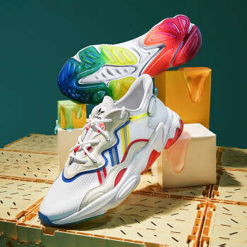 adidas Women`s OZWEEGO RAINBOW PRIDE White/ Multicolor FY3125 Size UK 4.5 (SA 4.5)