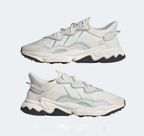 adidas Men's OZWEEGO Chalk White/ Blush Green/ Core Black FV9663 Size UK 10 (SA 10)