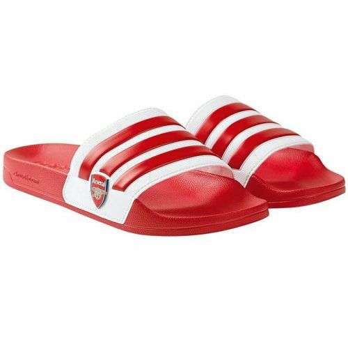 adidas Men's ADILETTE ARSENAL FANS Slides Scarlet /Cloud White EG1212 Size UK 10 (SA 10)