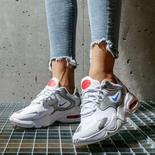 Nike Women`s Air Max 2X White Metallic Silver Racer Blue CK2947 102 Size UK 5 (SA 5)