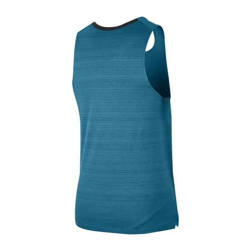 NIKE Men`s DF MILER TANK TOP BLUSTERY/REFLECTIVE SILVER CU0333 467 Size Large