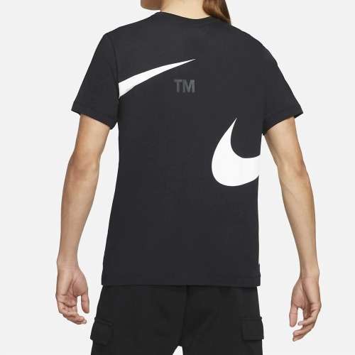 NIKE Men`s Sportswear Oversized Side Swoosh Statement SS Tee Black DX2115 010 Size Medium